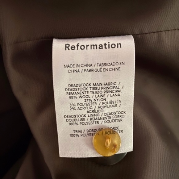 NEW Reformation Wool Blend Scarlet Jacket Mostarda XS - Picture 12 of 13